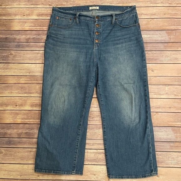 Madewell Denim - Madewell Slim Wide Leg Crop Jeans Olympia Wash